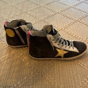 Golden Goose High Top Navy Suede Sneakers - Size 39 WORN ONCE!